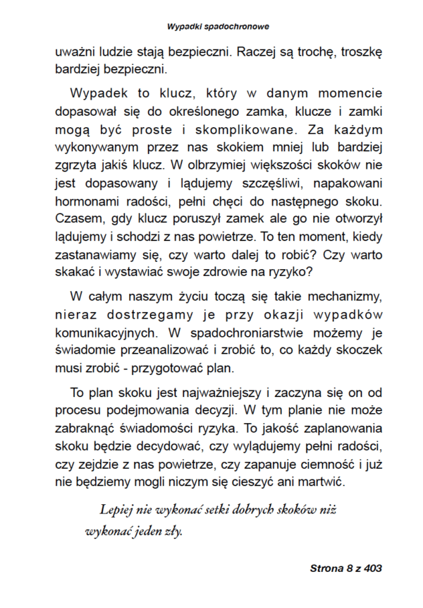Śmiertelne wypadki w skokach spadochronowych (e-book): "Rozpoznaj zagrożenie" - Image 7